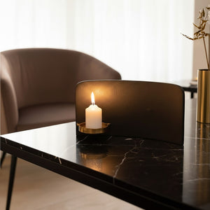 Black and Gold Finish Aluminium Candle Holder | Daito