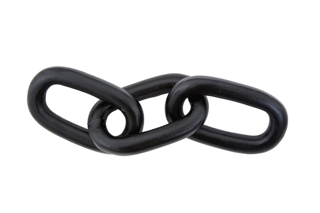 Prato Large Black Aluminium Chain Sculpture