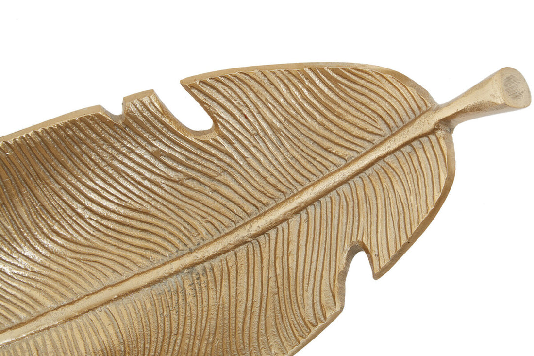 Prato Gold Finish Curved Leaf Dish - Image 9