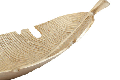 Prato Gold Finish Curved Leaf Dish