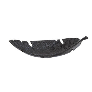 Prato Black Finish Curved Leaf Dish