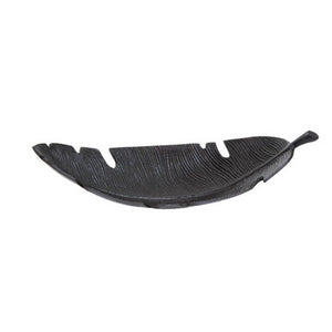 Prato Black Finish Curved Leaf Dish