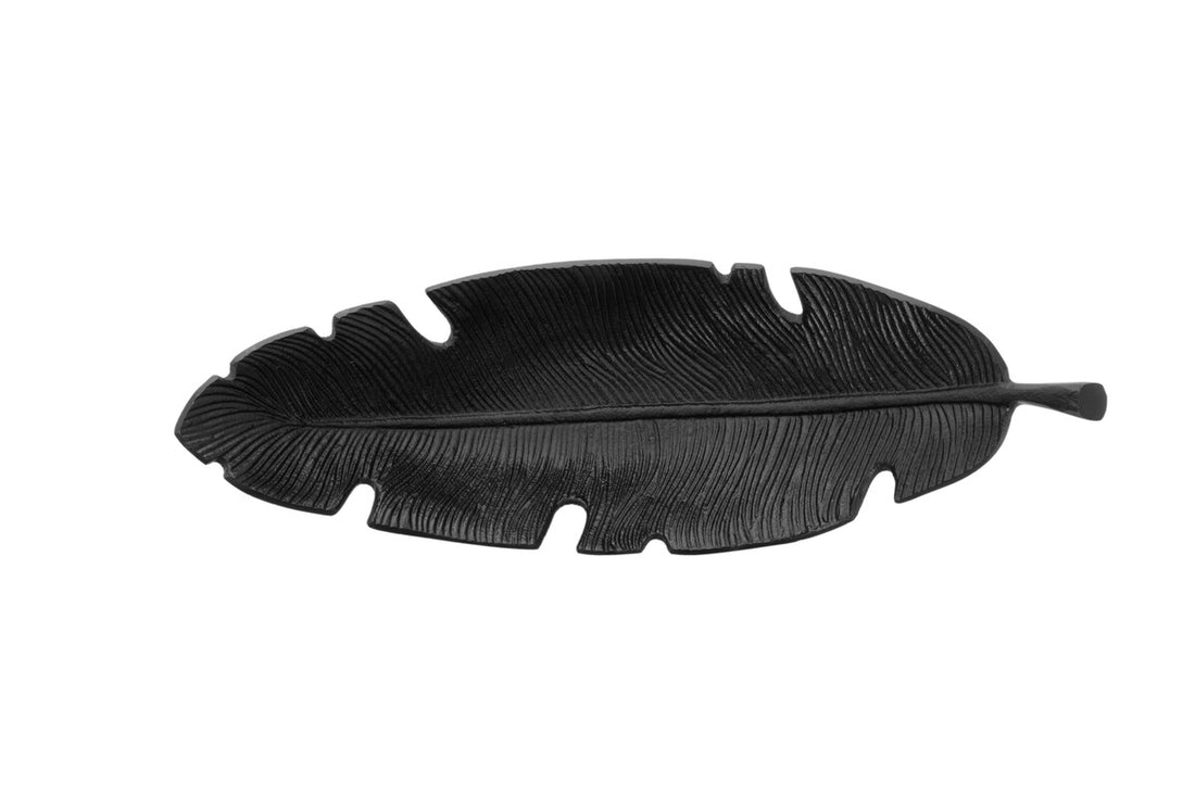 Prato Black Finish Curved Leaf Dish - Image 5