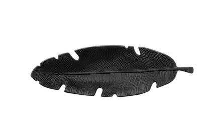 Prato Black Finish Curved Leaf Dish