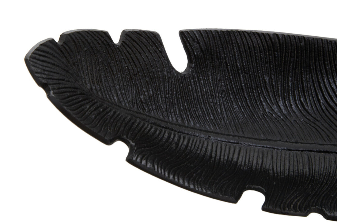 Prato Black Finish Curved Leaf Dish - Image 6
