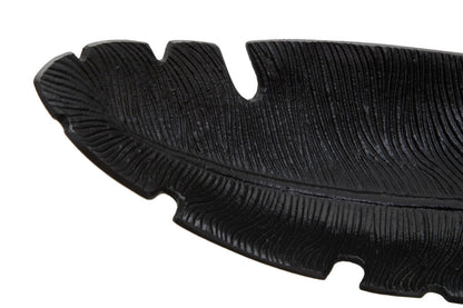 Prato Black Finish Curved Leaf Dish