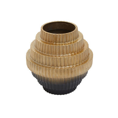 Deomali Small Ombre Gold And Black Vase