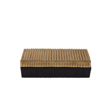 Deomali Large Two Toned Gold and Black Trinket Box