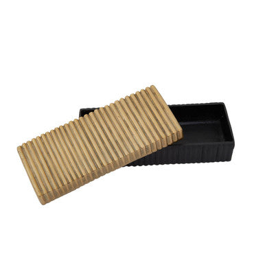 Deomali Large Two Toned Gold and Black Trinket Box