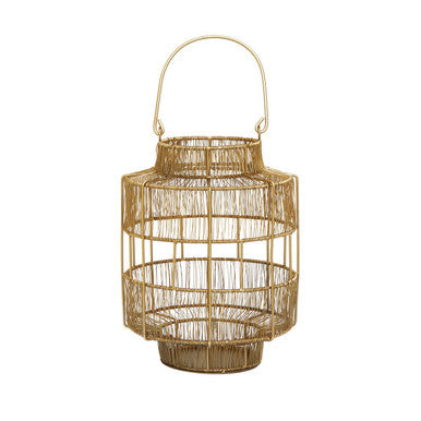 Enzo Small Gold Wire Lantern