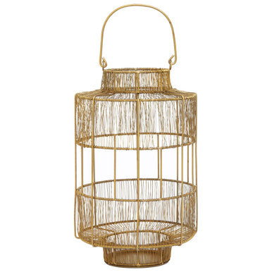 Enzo Large Gold Wire Lantern