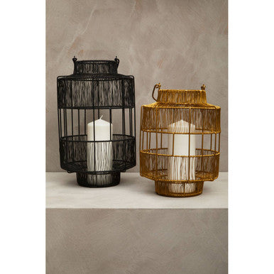Enzo Large Gold Wire Lantern