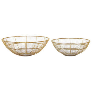 Enzo Set Of Two Gold Wire Bowls