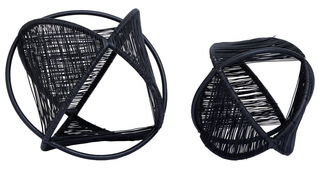 Enzo Set Of Two Black Wire Ball Ornaments - Image 6