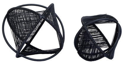 Enzo Set Of Two Black Wire Ball Ornaments - Image 6