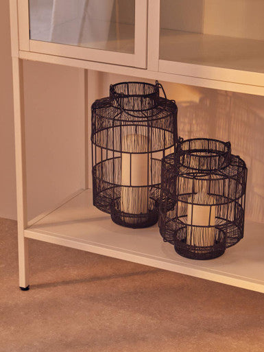 Enzo Large Black Wire Lantern