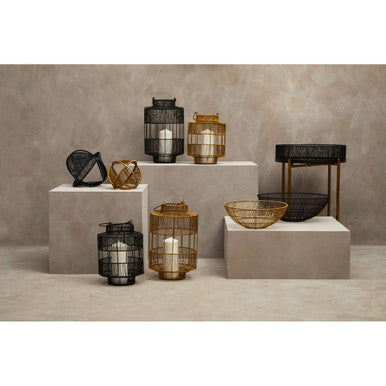 Enzo Large Black Wire Lantern