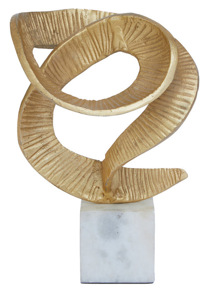 Evra Gold Sculpture On White Marble Base