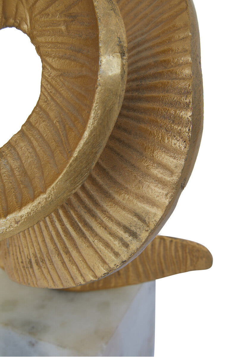 Evra Gold Sculpture On White Marble Base