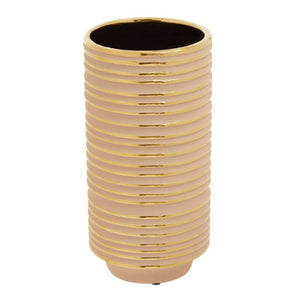 Haldis Blush Pink and Gold Small Ceramic Vase