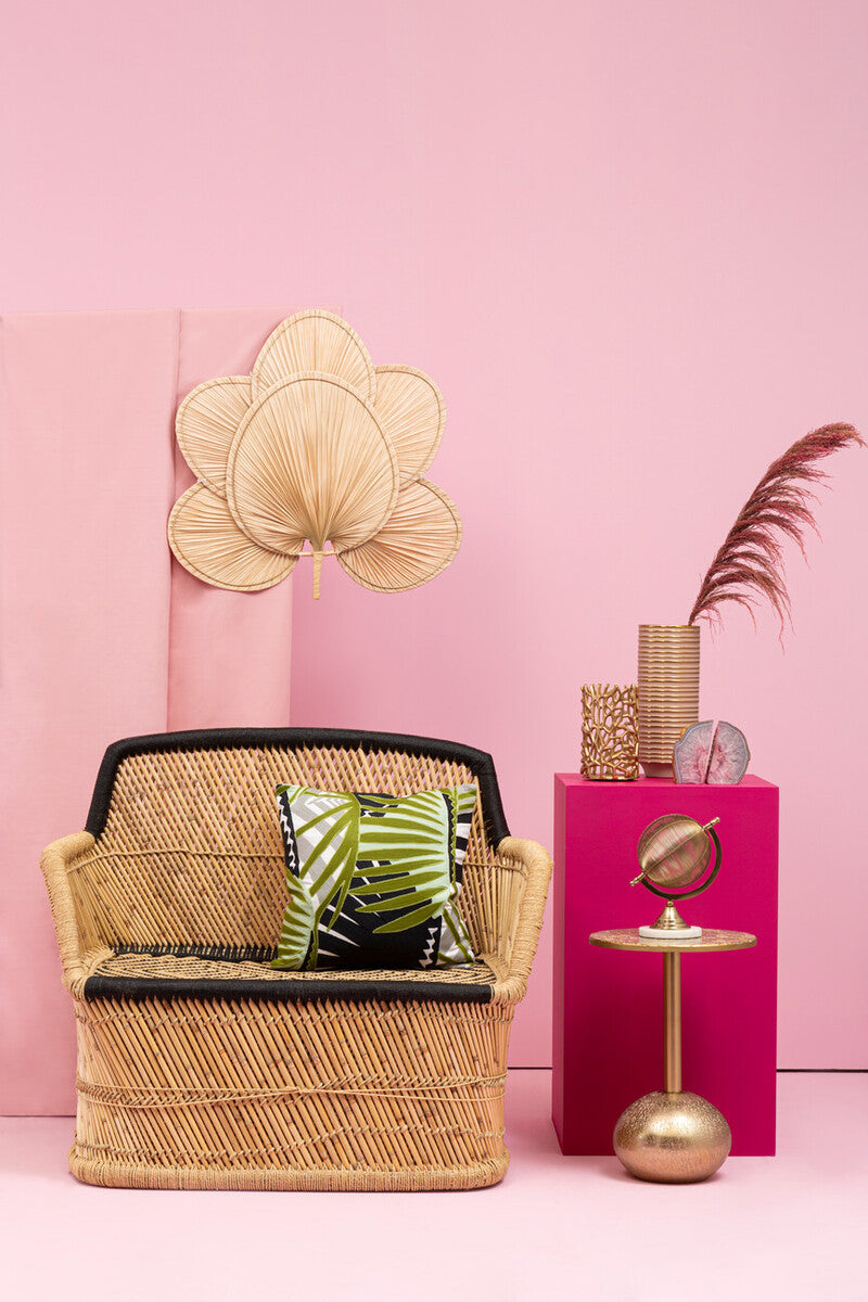 Haldis Large Blush Pink and Gold Ceramic Vase