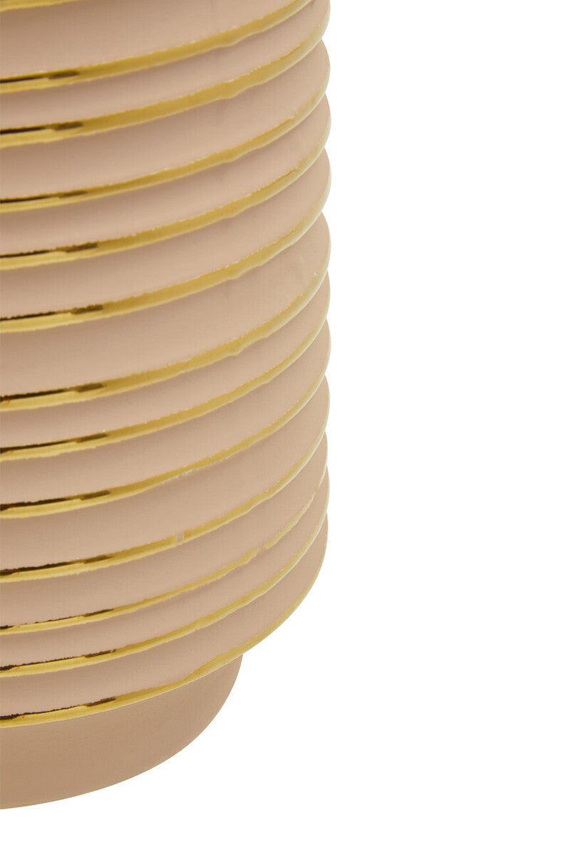 Haldis Large Blush Pink and Gold Ceramic Vase