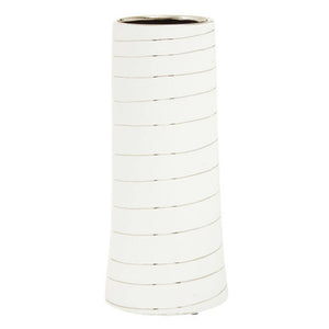 Haldis Small White and Silver Ceramic Vase