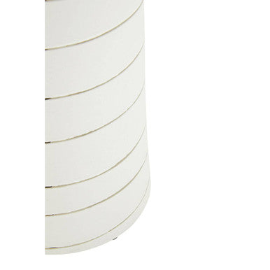 Haldis Small White Silver Stripe Ceramic Vase