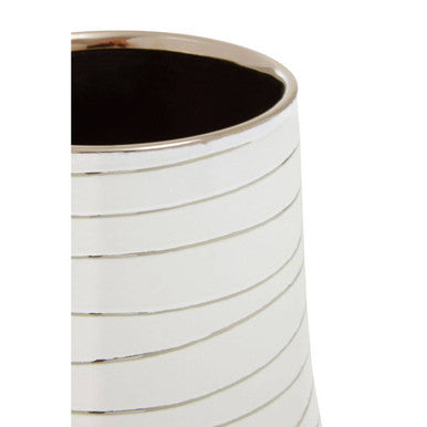 Haldis Small White Silver Ceramic Planter