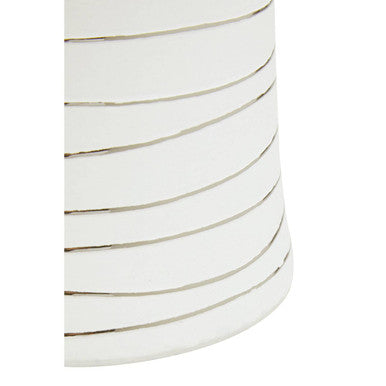 Haldis Small White and Silver Ceramic Planter