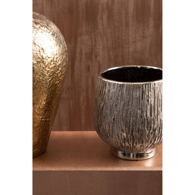 Hesper Small Silver Ceramic Planter