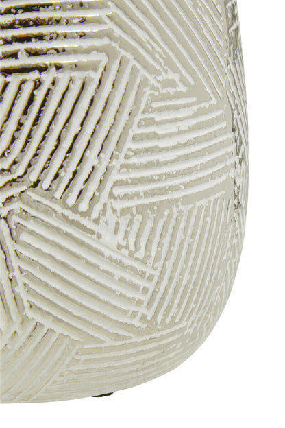 Honna Small White Silver Ceramic Planter