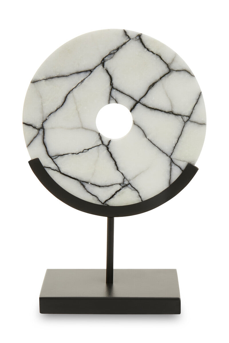 Marmara Marble Sculpture On Iron Stand