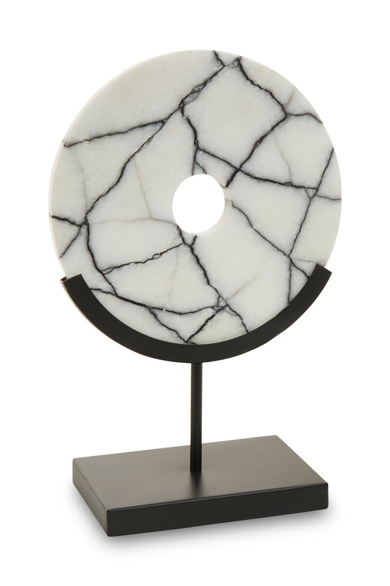 Marmara Marble Sculpture On Iron Stand - Image 3