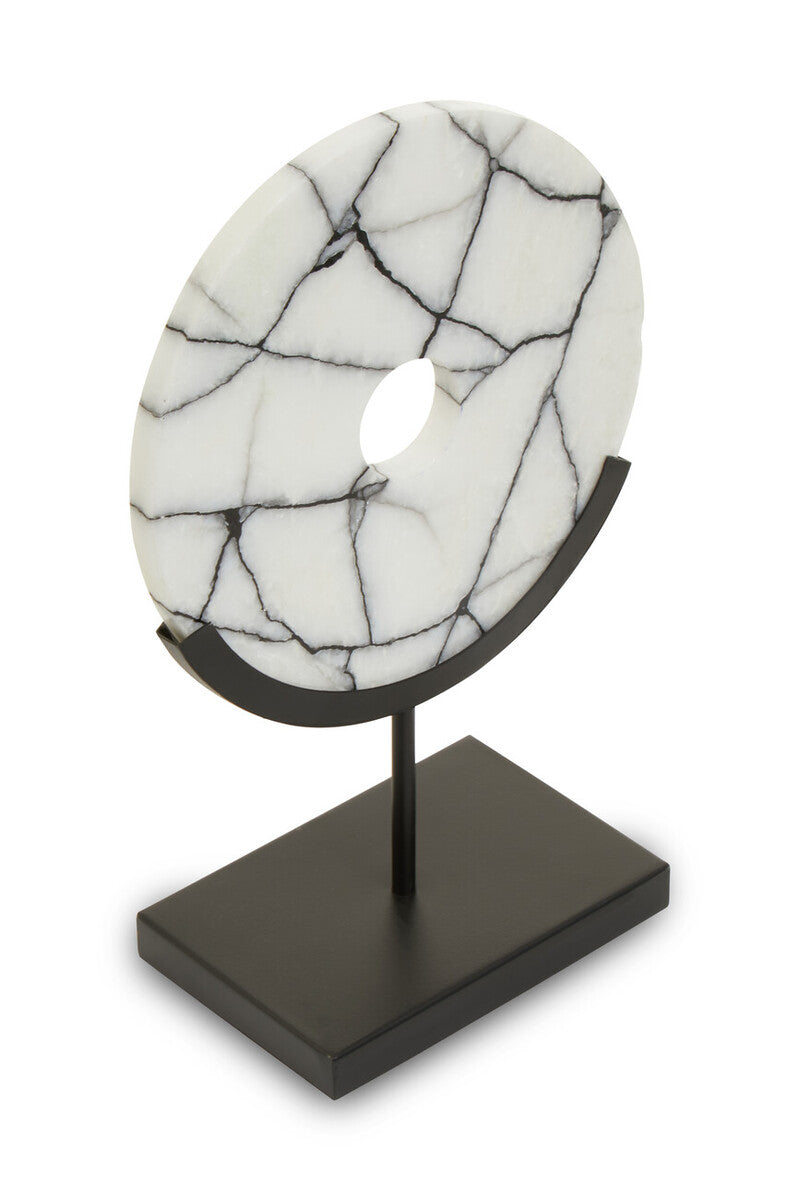 Marmara Marble Sculpture On Iron Stand