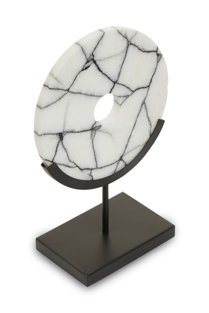 Marmara Marble Sculpture On Iron Stand