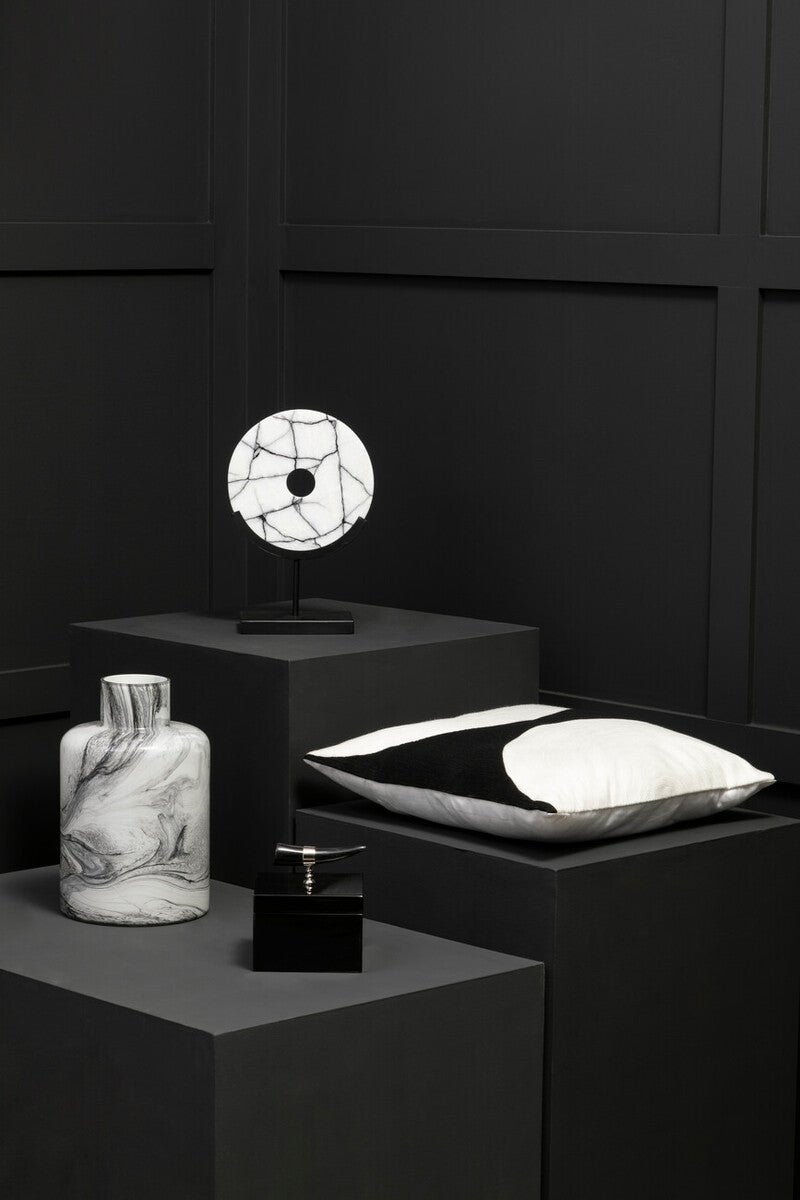 Marmara Marble Sculpture On Iron Stand