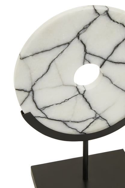 Marmara Marble Sculpture On Iron Stand