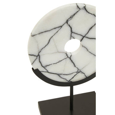 Marmara Marble Sculpture On Iron Stand