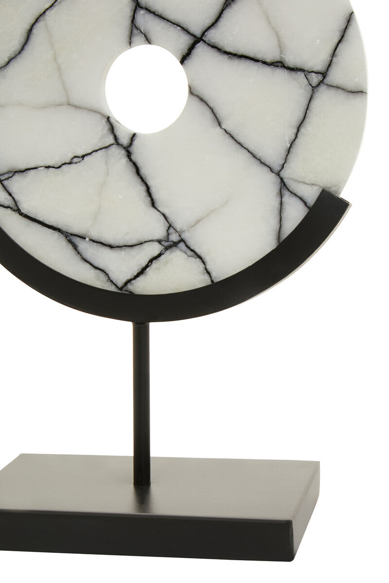 Marmara Marble Sculpture On Iron Stand - Image 9