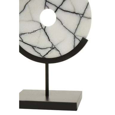 Marmara Marble Sculpture On Iron Stand