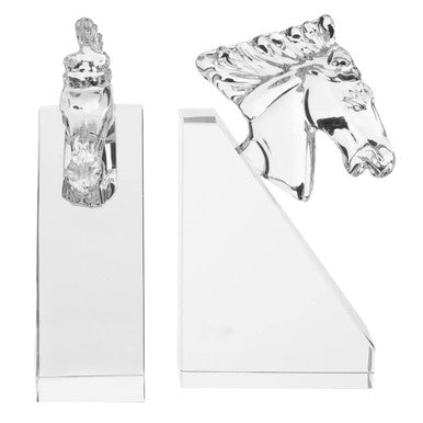 Carrie Set Of 2 Crystal Horse Bookends