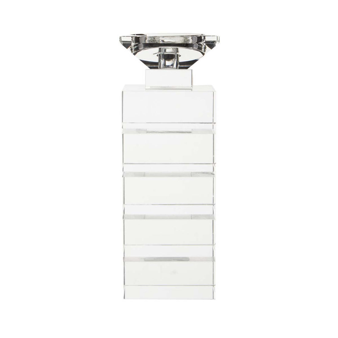 Carrie Clear Finish Small Candle Holder
