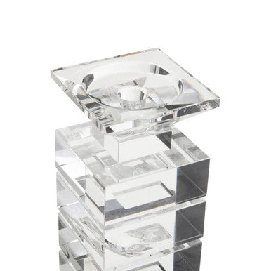 Carrie Clear Finish Small Candle Holder
