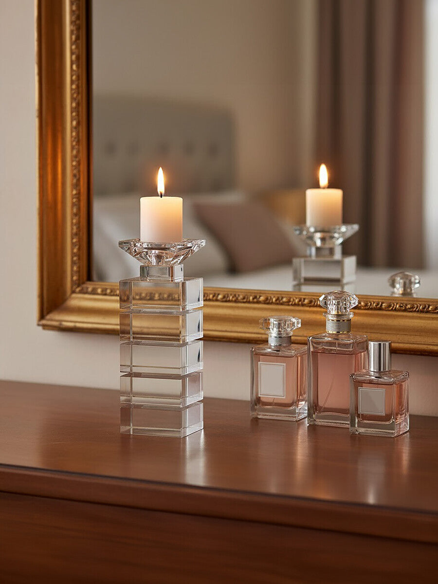 Carrie Clear Finish Small Candle Holder - Image 5