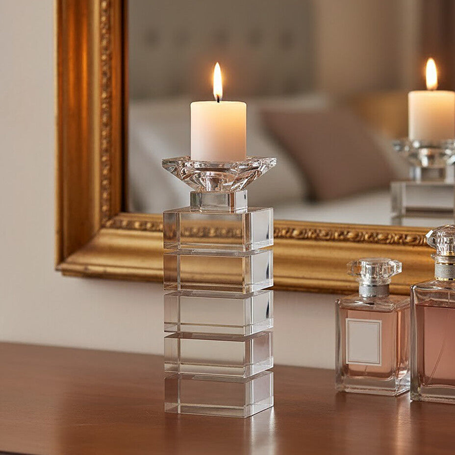 Carrie Clear Finish Small Candle Holder - Image 6