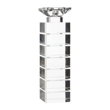 Carrie Clear Finish Large Candle Holder