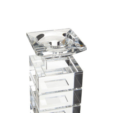 Carrie Clear Finish Large Candle Holder