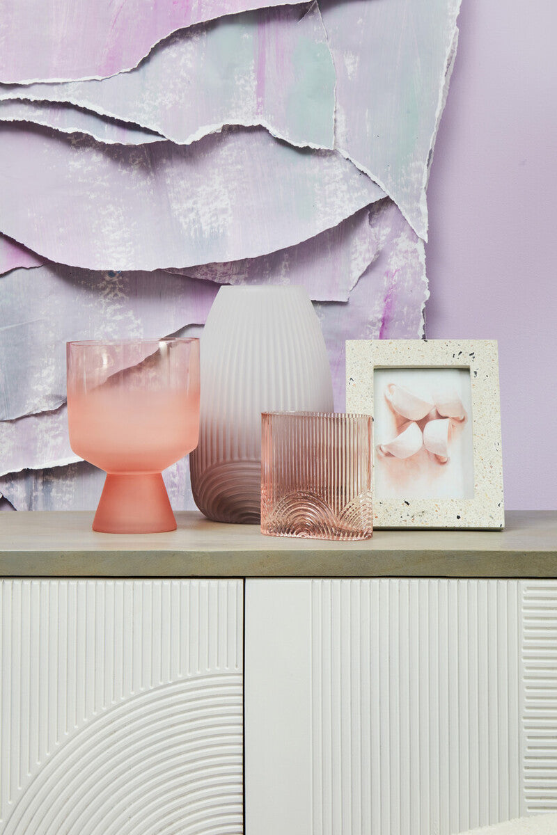 Baila Small Matte Pink Glass Vase - Image 4