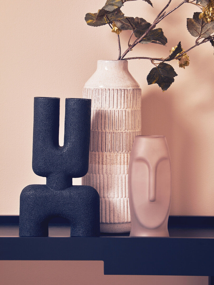 Viso Grey Small Face Design Vase